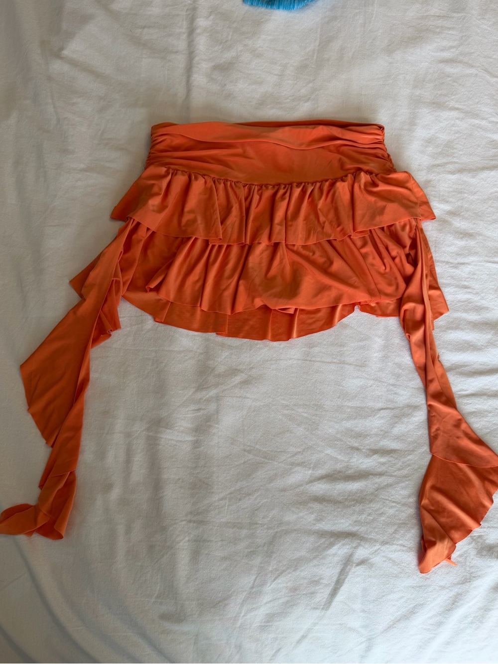 Women's Orange Ruffled Fairycore Skirt